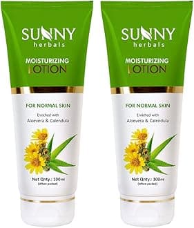 Sunny Moisturizing Lotion with Aloe Vera & Calendula | Velvety, Radiant Skin | Fights Pigmentation & Aging | Sunburn Protection | All Skin Types | 100 ml (Pack of 2)