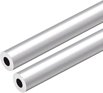 6063 Aluminum Round Tube, 300mm Length 12.7mm OD 8.8mm Inner Dia Seamless Aluminum Straight Tubing 2 Pcs
