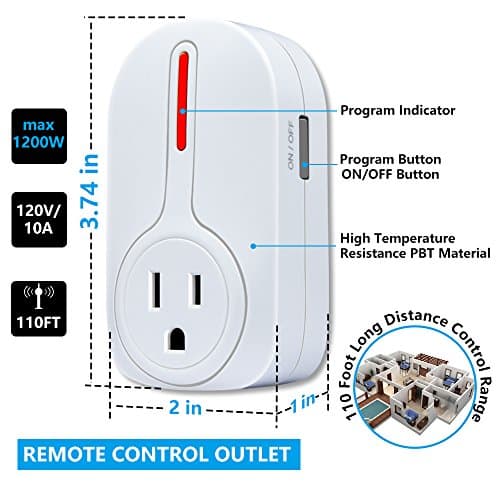 Wireless Remote Control Outlets & Light Sockets, Kasonic Smart Home ETL-Listed Remote Control Multipurpose Combo Set [3 Electrical Outlets, 2 Lamp Holders, 2 Remotes] for Household Appliances
