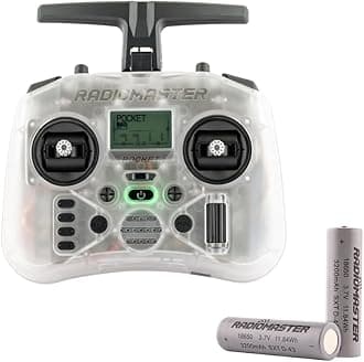 Pocket Hall Gimbal Transmitter Remote Control Portable Lightweight Built in LED Light Foldable Antenna Mode 2 (CC2500 Transparent with 18650)