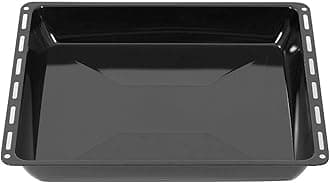 ICQN Baking Tray 465 x 370 x 60 mm Deep, Enamelled Grease Pan for Oven and Hob, Suitable for Bosch, Siemens, Neff Constructa, Scratch-Resistant and Rustproof, 46.5 x 37 cm