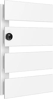 K&KALONZO Electric Towel Warmer, 18.35" W x 31" H Wall-Mounted Towel Heater with Built-in Timer, Waterproof Aluminum Towel Warmer for Bathroom, Support Plug-in and Hardwired, White, K4-L-W