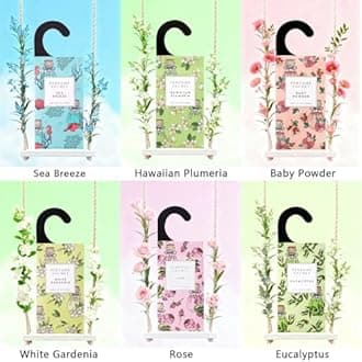 ROSE COTTAGE Large 12 Packs Peppermint Hanging Closet Deodorizer Air Freshener Long Lasting Scented Sachets Smell Goods for House