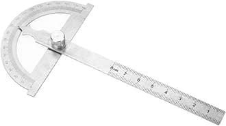 2 In 1 Protractor Ruler Protractor Ruler, Angle Finder Tool Stainless Steel Protractor, Angle Measure Tool Angle Goniometer Ruler, Protractor and Ruler Set for(80 * 120mm)
