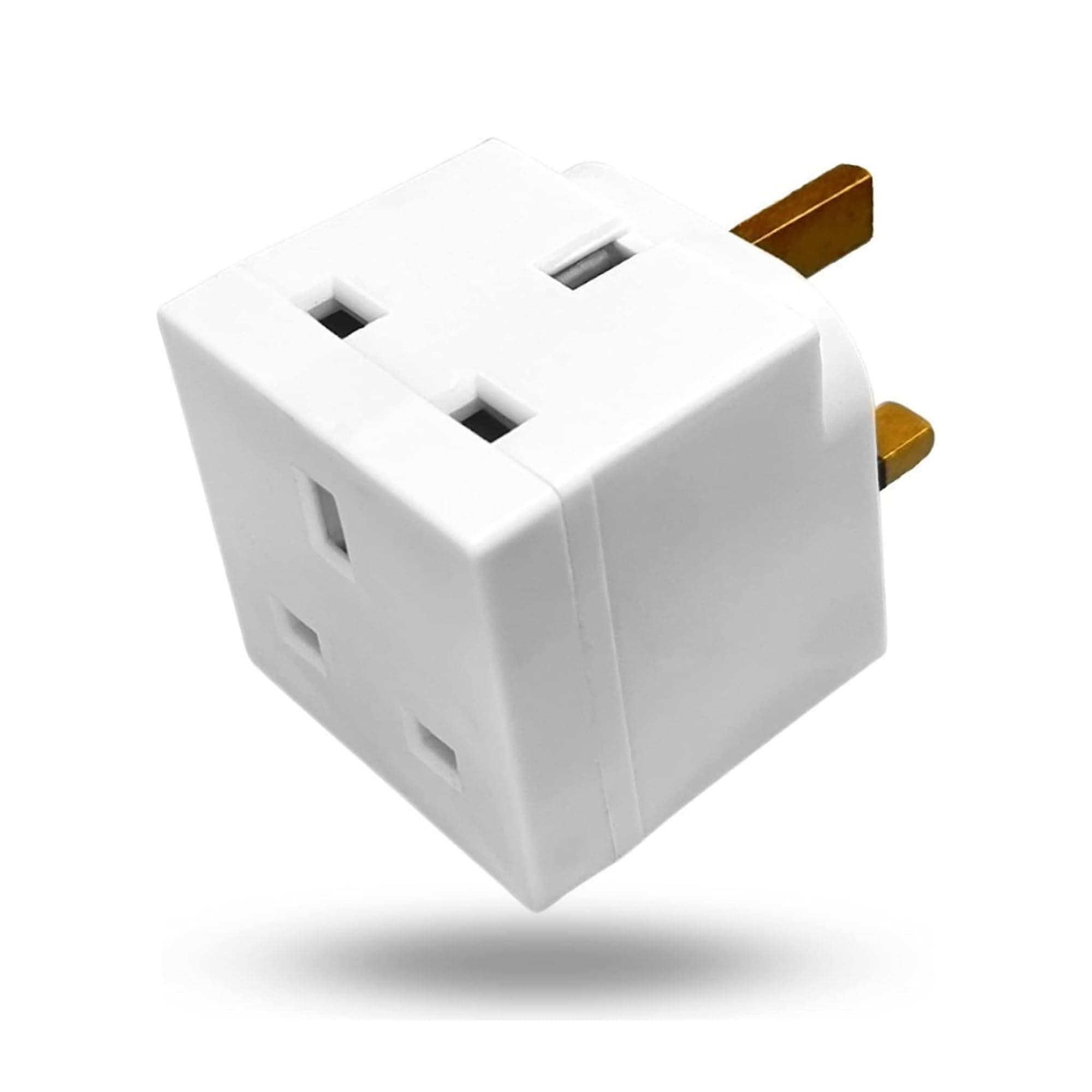 2 Way Double Plug Adaptor - Cube Electric Double Adapter Plug UK - Plug Extension Double Socket - Adaptor Power Extension for LED, WIFI extender booster Laptop & further. Socket Pin for Office, Home.