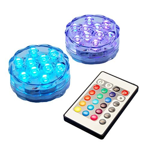 LumabaseSubmersible Battery Operated Multi-Function LED Lights with Remote Control - Set of 2