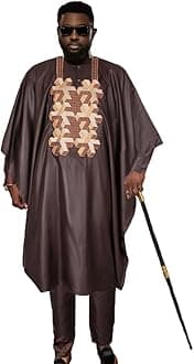 HD African Mens Clothing Traditional Wedding Attire Embroidery Agbada Boubou Caftan Nigerian Male Clothes Set