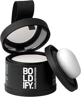 BOLDIFY Hairline Powder - Root Touch Up Hair Color for Gray Coverage - Bald Spot Concealing Hair Powder for Women & Men - 24-Hour Stain-Proof - White