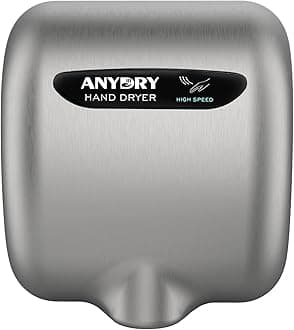 anydry 2800B Commercial Hand Dryer For Toilets,Heavy Duty Stainless Steel Electric Hand Dryers,With Banner.(Brushed)