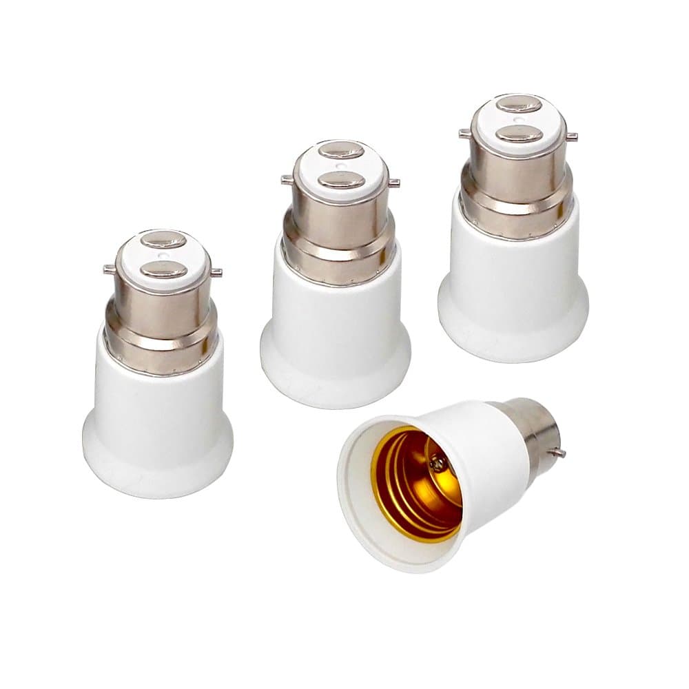 E-Simpo B22 to E26 E27 Light Socket Adapter, UK AU India Bayonet Lamp Base to Edison Screw E26 E27 Bulb Holder Converter Adapter CE Rohs (4)