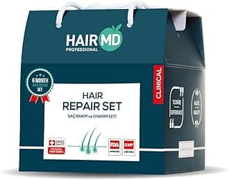 HairMD Post-Transplant Hair Repair Set – 6-Month Hair Repair Treatment with Repair Shampoo, Repair Serum, Hair Multivitamins – Advanced Hair Care Products with Biotin, Keratin, Collagen