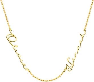 Yofair Name Necklace Personalized Custom Any Name Necklaces Jewelry 18K Gold Plated Nameplate Pendant Personalized Gift for Women