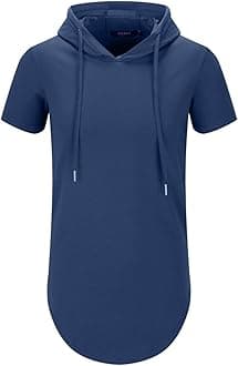 Aiyino Men's Hipster Hip Hop Longline Pullover Hoodies Shirts