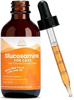 Paramount Pet Health Liquid Glucosamine Chondroitin MSM for Cats, Hip & Joint Support Supplement, Supports Mobility and Flexibility, Senior Cat Liquid Joint Supplement Drops for Daily Care, 2 oz