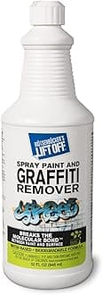 Motsenbocker's Lift Off 41103 Spray Paint and Graffiti Remover Safely Removes Spray Paint, Acrylic, and Enamel From Wood, Metal, Concrete, Plastic, and More, Water-Based, 32 Fl Oz, Pack of 1