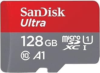 Ultra 128GB microSDXC Memory Card + SD Adapter with A1 App Performance up to 100MB/s, Class 10, U1 - Amazon exclusive packaging