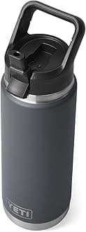YETIRambler 26 oz Bottle, Vacuum Insulated, Stainless Steel with Straw Cap, Charcoal