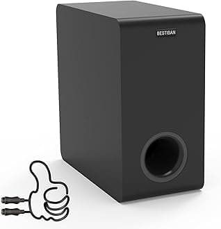 Powered Subwoofer, Bestisan 6.5" Active Home Audio Subwoofer in Compact Design for Receiver,Deep Bass in Black