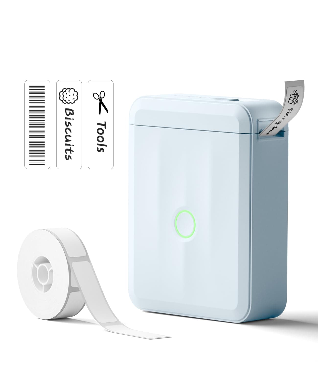 NIIMBOT D110 Mini Label Maker Machine, Bluetooh Thermal Label Printer Inkless Sticker Printer, Custom Labels with App Waterproof Lables Great for Kitchen, Home, Offfice, School Organization, Blue