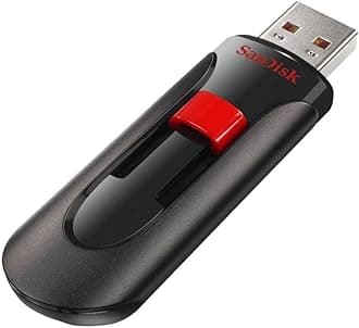 SANDISK Cruzer Glide USB Flash Drive 256GB (USB 2.0, storage for important files, Music, Photos and Videos, SecureAccess software, Password Protection, 128-bit AES encryption) Red/Black
