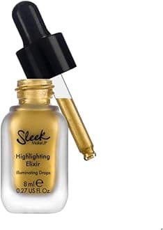 Sleek MakeUP Highlighting Elixir, Liquid Highlighter Illuminating Drops For a Radiant Glow, Drippin (Yellow Gold), 8ml