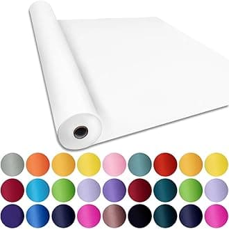 SMART&CASUAL 36" x 2,520" (210') White Kraft Craft Paper Roll for Gift Wrapping Bulletin Board Bouquet Flower Kids Art Packing Parcel Table Covering 80GSM 55LB (White, 36" x 210')