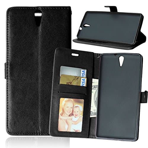 Case For Sony Xperia C5 Ultra E5553 E5506 E5533 E5563 ,PU Leather Protection 3 Card Slots Wallet Flip Case Cover-Black