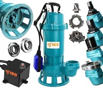 1100W Submersible Dirty Water Pump Grinder Sewage Well Septic Flood Sewage Sump (1100W Pump + 30m Blue Hose)