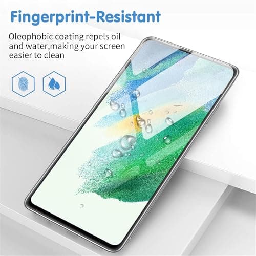 Galaxy S21 FE Screen Protector and Camera Protector, 6 Pack [3 Screen Protectors+3 Camera Protectors], Tempered Glass, Touch Sensitive, Support Fingerprint