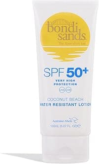 Bondi Sands Sunscreen Lotion SPF 50+ | Non-Greasy Broad-Spectrum Formula Moisturises and Protects Skin, Water Resistant Up To 4 Hours, and Cruelty Free, Coconut Beach Scent | 150 mL/5.07 Oz
