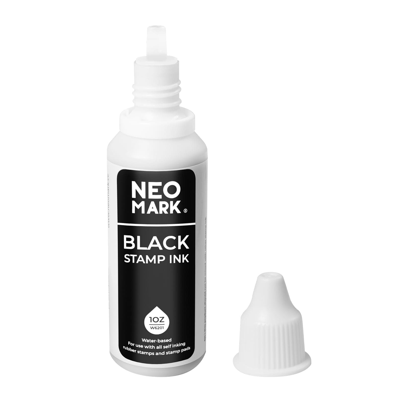Premium Stamp Ink, Quick-Drying and AP-Certified Non-Toxic Refill Ink for Self-Inking Stamps, Date Stamps and Stamp Pads(Black, 1oz)