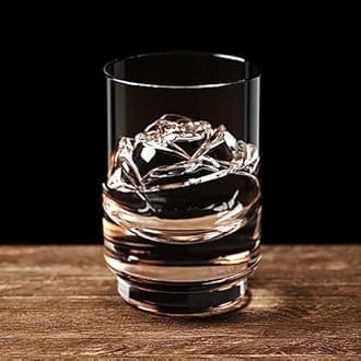 Clear Rose Ice Cube Maker: Rose Shaped Ice Cube Tray for Whiskey - Crystal Flower Ice Cubes - Silicone Ice Ball Maker for Cocktails Bourbon