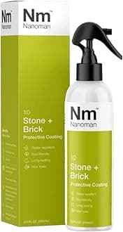 Nanoman Stone and Brick Sealer 8.4 fl oz; Marble Granite Quartz Stone Brick Concrete Grout Sealer and Protectant; Cleaner Sealant Protector & Care Spray for Kitchen and Bathroom Benches and Surfaces