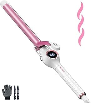 ORYNNE Ceramic Curling Iron, 3/4 Inch Barrel, Digital Temp Control, Fast Heat Up, 7 Adjustable Temperatures, 60 Min Auto Shut Off