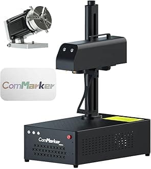 ComMarker B4 100W JPT Mopa Fiber Laser Engraving Machine with Rotary Axis, Support Lightburn Laser Engraver with 2Lens, 2in1 Desktop Handheld Color Marking Machine for Stainless Steel,Ring,Tumbler