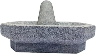 Handmade Kalvam Stone | Mortar and Pestle Set | Masher | Khalbatta | Kharal | Musal for Kitchen Home | Herbs and Spices Mixture | (8 inch Grey,Big Size) |