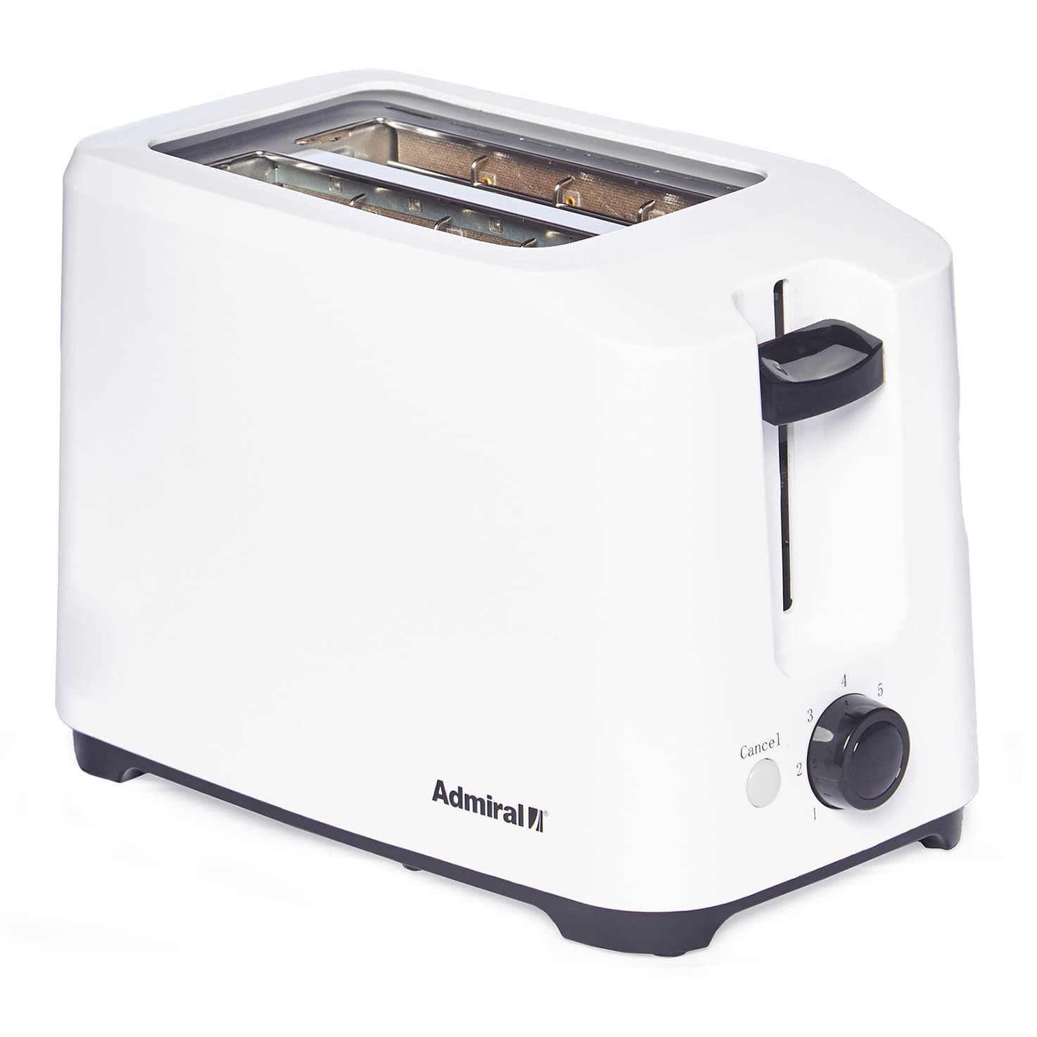 Admiral Toaster 2 Slice Bread with Adjustable Browning Control, Removable Crumb Tray for Easier Cleaning, Automatic Pop Up, Defrost, Warm & Cancel Function, ADBL2TB, White, 1 Year Warranty.