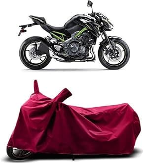 DUFFEL-Two Wheeler Bike Body Cover Compatible for Kawas Z900 Heat Protectio/UV-Rays/Birds Dropping/DustProof/Waterproof Indoor Outdoor and Parking Full Body Protection All Variants [MAHROON]
