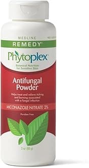 Medline Phytoplex Antifungal Powder, Treats Athlete's Foot, Jock Itch & Ringworm, 3oz (12 count)