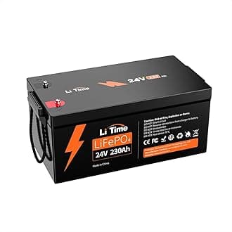 LiTime 24V 230Ah Max LiFePO4 Battery BCI Group 8D Lithium Battery, 5888W Energy & 5120W Continuous Output Power, IP65 Protection Class Perfect for RV Solar Power Back up Energy Marine