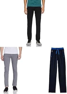 Men's Track Pants Black + Grey + Blue_S
