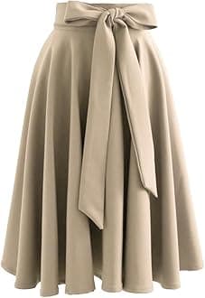 JANAKCreation Women's Knee Length Poly Crepe Skirt