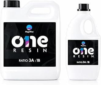 - Magnifico One Resin - 3.2 KG (3:1) Clear UV-Resistant Epoxy Resin, Smooth Finish, Easy to Use with Self-Leveling.