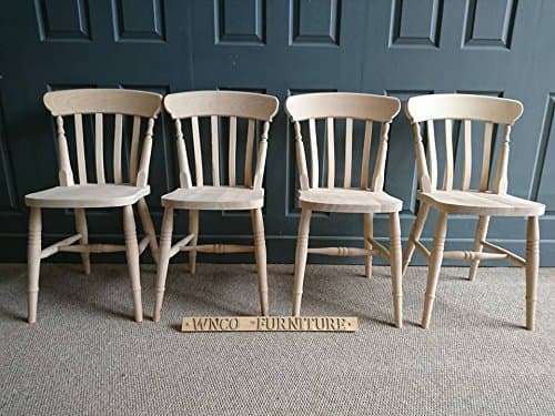New Solid Beech Spindle Back Wooden Kitchen Chairs
