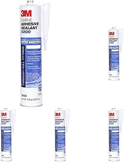 3M 7000000623 Marine Adhesive Sealant - 10 oz., White (Pack of 5)