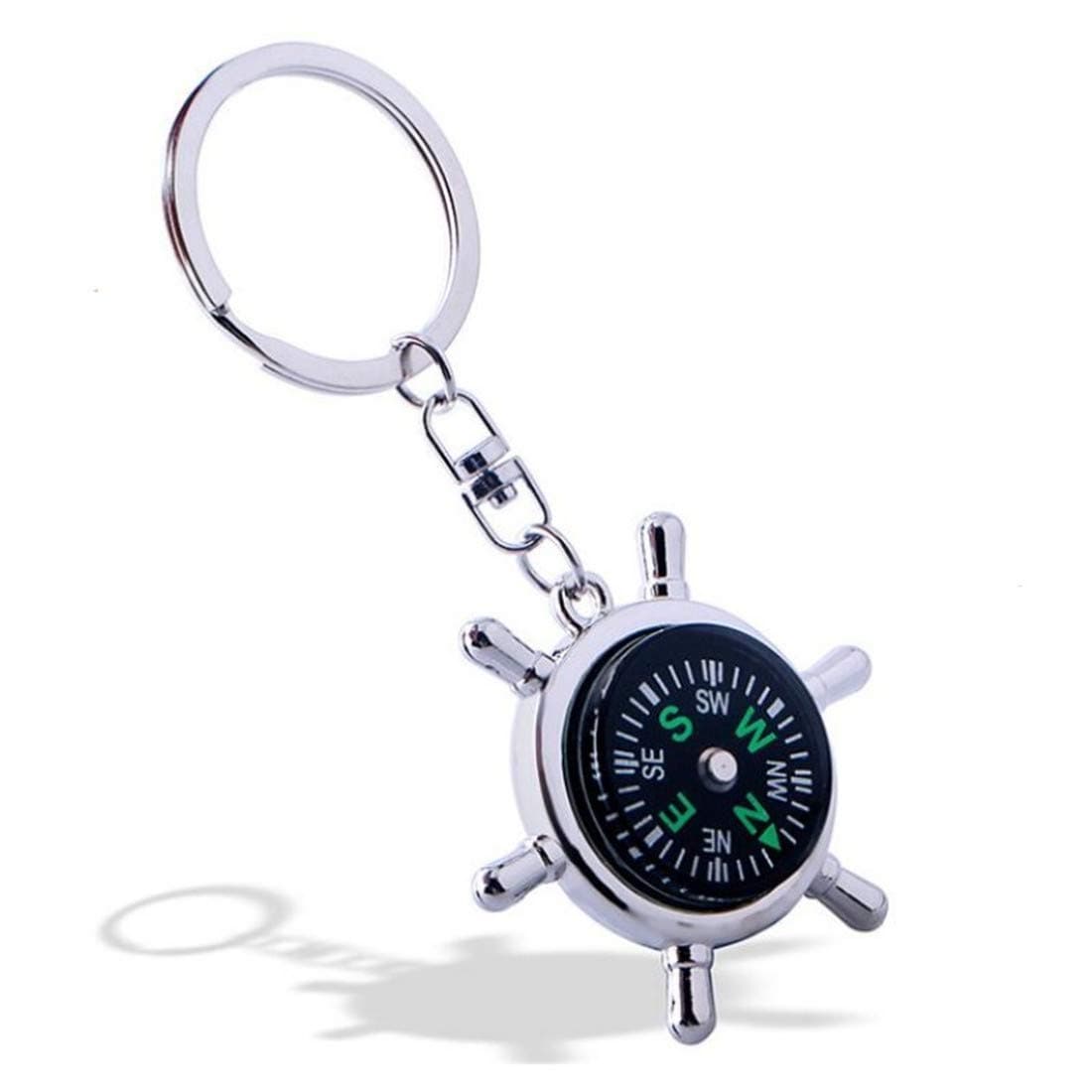 Keychain, Rudder Compass Key Chain Ring Keyring