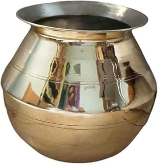 Brass Pongal Pot With Lid | Handi | Cooking Pot | Panai | Gundu | Cooker | Aandi Multipurpose Cooking Pot (3.5 Litre)