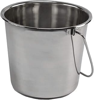 Grip Stainless Steel Buckets for Pets, Cleaning, Food Prep (2 Gallon)