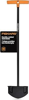 Fiskars 38.5" Steel Edger Lawn Tool, Manual Long-Handled Edger for Grass and Garden Tiller for Soil, Garden and Yard Tool