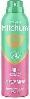 Mitchum Women Triple Odor Defense 48HR Protection Deodorant Spray & Antiperspirant (200ml), Powder Fresh